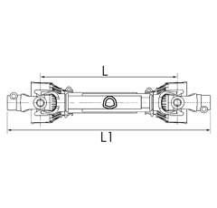 Transmission grand angle triangulaire 27x100 mm - lg 1210 mm - 1"3/8 6C/1"3/8 6C | BONDIOLI