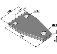Plaque 165 x 15 x 100 mm adaptable