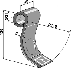 Cuchilla 130 mm para trituradora SPEARHEAD 7770699 adaptable