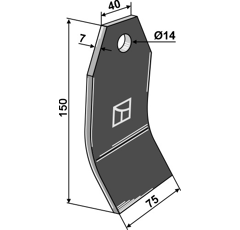 Couteau pour broyeur TAARUP 40882300 adaptable - BlackSteel©