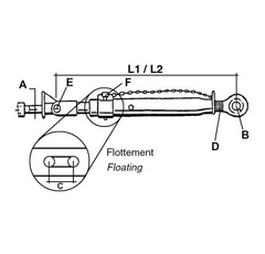 Stabilisateur 375 - 500 mm adaptable
