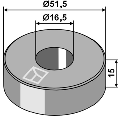 Buchse 15x16,5 für Häcksler KVERNELAND – Nachbau  