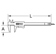 Pied à coulisse avec reglage 235 mm - KS TOOLS