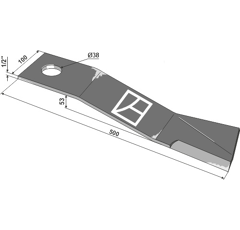 Couteau droit pour broyeur MC CONNEL 00764493 adaptable - Blacksteel©