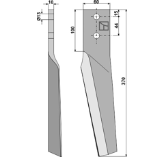 Dent droite pour herse rotative MASCHIO GASPARDO adaptable - Blacksteel©