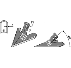 Hackschar 120mm - Bohrungsabstand 16 - Mehrere Marken