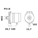 Lichtmaschine IA 1440 / 14V 220A Mahle-Iskra-Letrika  