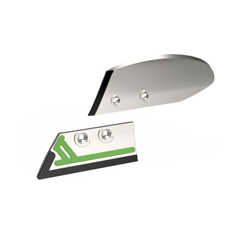 Ensemble soc de rasette + versoir Gauche avec plaquettes carbure et rechargement KUHN HUARD 631109 adaptable