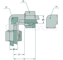 Raccord coudé pour STAUFF WV15 L adaptable