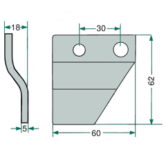 Racleur tournant droit pour bec à maïs KEMPER LCA69806 adaptable
