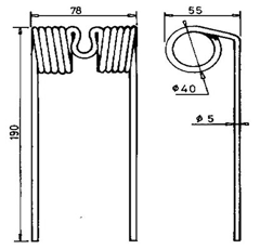 Dents pour faneuse CLAAS 800229 adaptable