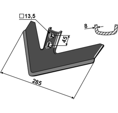 Soc triangulaire pour vibroculteur MASCHIO F20120154 adaptable - BlackSteel©