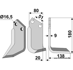 Fräsmesser - rechts 9863N Howard by Muzzi