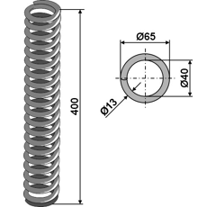 Druckfeder 400 mm für Grubber Nachbau  