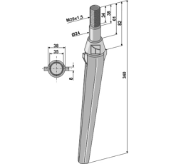 Dent herse  Frandent 340mm  adaptable - BlackSteel©