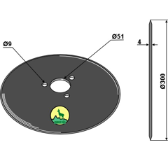 Sechscheibe 300 x 4 mm für Pflug Nachbau.