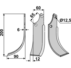 Fräsmesser Links 200 x 60 Ortolan Nachbau
