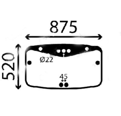 Vitre arrière plate pour chargeur télescopique MERLO 045750adaptable
