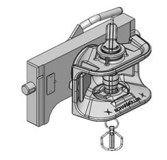 Zugmaul manuell,W= 320 S38, Ø 38 mm Bolzen, CHS, Schwarz    