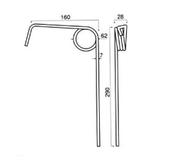 Peigne 290 mm pour semoir AMAZONE 342031010108 adaptable