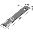 Fléau droit 245 x 57 mm pour broyeur HUMUS 325-92-625 adaptable