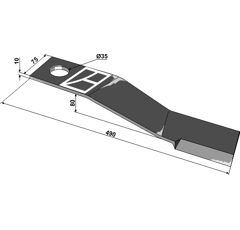 Couteau pour broyeur MC CONNEL 00761985 adaptable - Blacksteel©