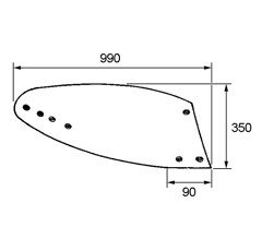 Streichblech für Pflug V Borstahl links ÖVERUM 85262 - Nachbau