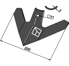 Hackschar 200mm - GV200 | Steketee - Nachbau
