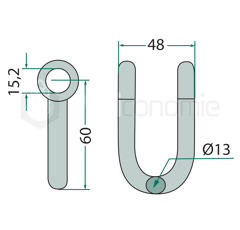 Manille 60x48 pour broyeur BOMFORD adaptable 
