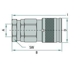 Coupleur femelle face plate 1/2 adaptable