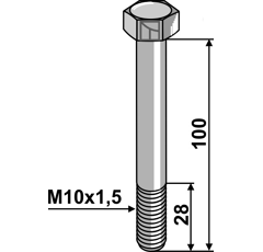 Schraube M10x1,5 x 100 für Mulcher HUMUS Nachbau  