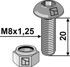 Flachrundschraube M8x1,25x20 mit Innensechskant - Mehrere Marken