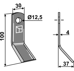 Couteau Y pour broyeur B.C.S. 93581 adaptable - Blacksteel©