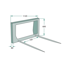 Fourche à balles 1100 mm pour chargeur frontal 2Z adaptable