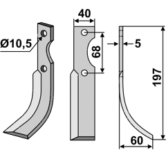 Fräsmesser Rechts 197 x 40 Benassi Nachbau