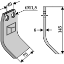 Fléau large 145 mm pour broyeur UGELØSE UG7133 adaptable