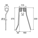 Dent gauche pour faneuse VICON-PZ VGPZ110E origine