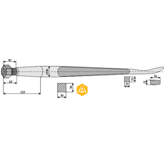 Dent cuillère pour chargeur BAAS-TRIMA 97.63.11.12 adaptable - Blacksteel©