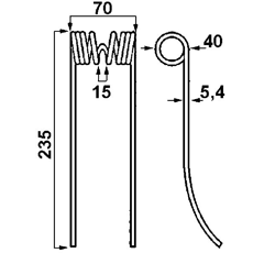 Schwaderzinken links für Heuwender FERRABOLI 1800002 GW271 - Nachbau