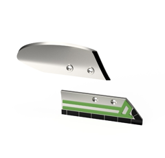 Ensemble soc de rasette Droit avec plaquettes carbure et rechargement + versoir de rasette Droit avec plaquettes carbure KVERNELAND 66868 adaptable