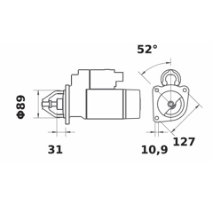 Anlasser IS 1337 / 24V 4KW Z10 Mahle-Iskra-Letrika 10 Zähne