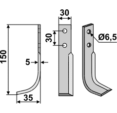 Fräsmesser Links 150 x 30 Holder Nachbau