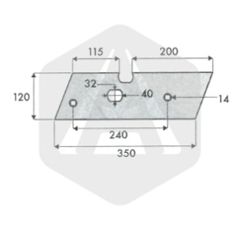 Contre-sep charrue DURO gauche 6469 adaptable