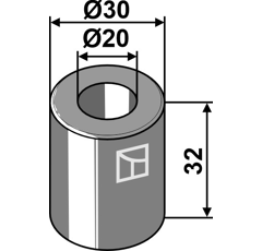 Entretoise 32x20 pour broyeur MAJOR adaptable - Blacksteel©