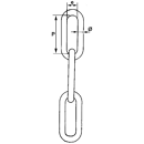 Chaîne droite zingué 4,5 a 5 mm - mâle 1 m (Vendu par 25)