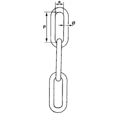 Chaîne droite zingué 4,5 a 5 mm - mâle 1 m (Vendu par 25)