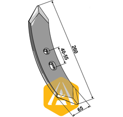 Soc double pointe pour cultivateur KVERNELAND KK193570 adaptable - Blacksteel©