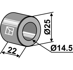 Entretoise 22x14,5 pour broyeur MULAG adaptable - Blacksteel©