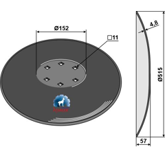 Disque lisse ∅510x4,8 pour déchaumeur KUHN H2202860 adaptable - BlackSteel©