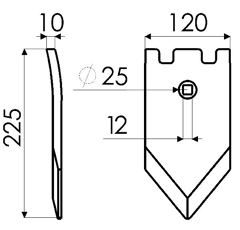 Pointe pour déchaumeur QUIVOGNE RF15133 adaptable